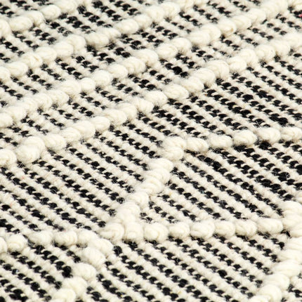 Tapis En Laine Tissée À La Main 160X230 Cm Noir/Blanc