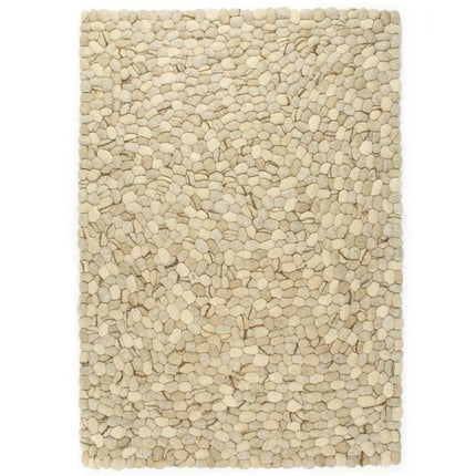Tapis Galet Feutre De Laine 80X150Cm Beige/Gris/Marron/Chocolat