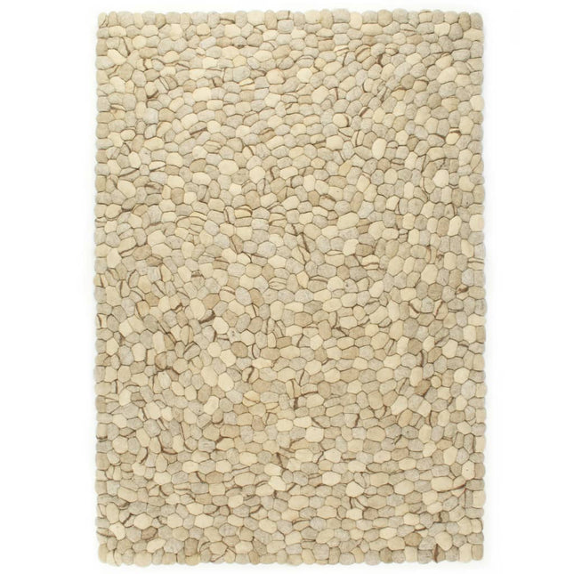 Tapis Galet Feutre De Laine 80X150Cm Beige/Gris/Marron/Chocolat
