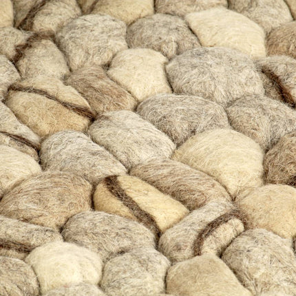 Tapis Galet Feutre De Laine 80X150Cm Beige/Gris/Marron/Chocolat