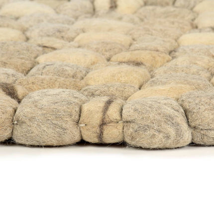Tapis Galet Feutre De Laine 80X150Cm Beige/Gris/Marron/Chocolat