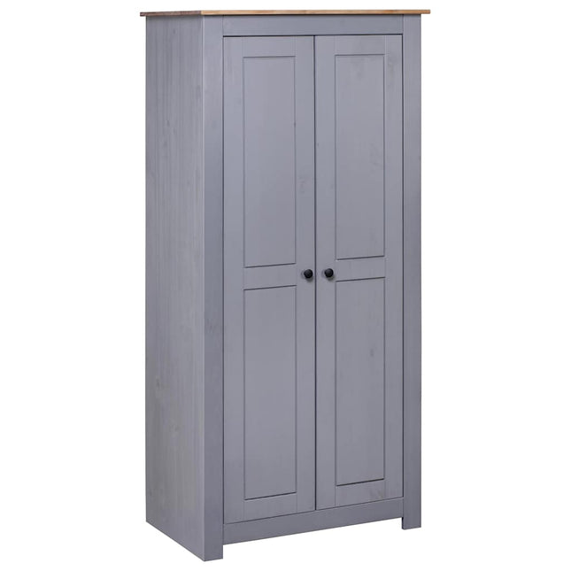 Garde-Robe 3 Portes 118X50X171,5 Cm Pin Assortiment Panama Gris