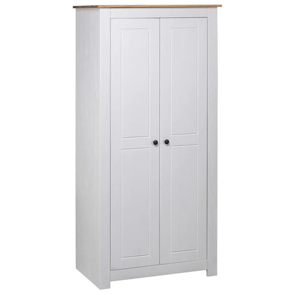 Garde-Robe 3 Portes 118X50X171,5Cm Pin Assortiment Panama Blanc