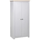 Garde-Robe 3 Portes 118X50X171,5Cm Pin Assortiment Panama Blanc