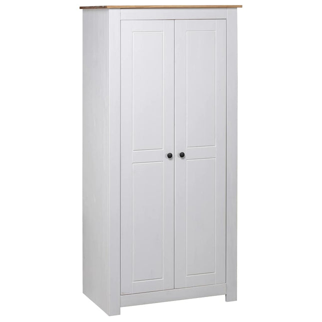 Garde-Robe 3 Portes 118X50X171,5Cm Pin Assortiment Panama Blanc