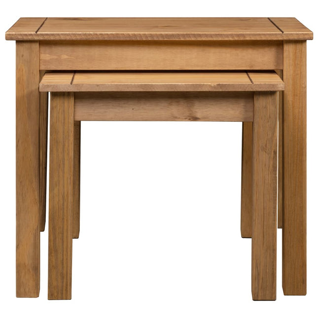 Tables Gigognes 2 Pcs Bois De Pin Massif Assortiment Panama