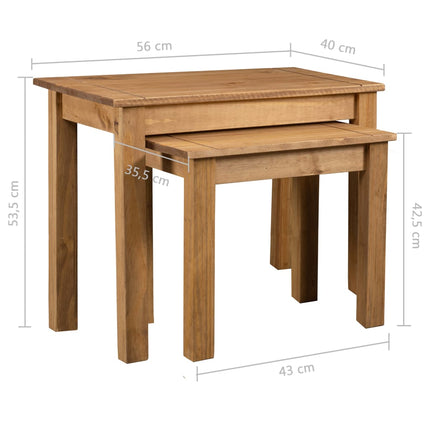Tables Gigognes 2 Pcs Bois De Pin Massif Assortiment Panama