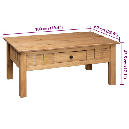 Table Basse 100X60X43,5 Cm Pin Massif Assortiment Panama