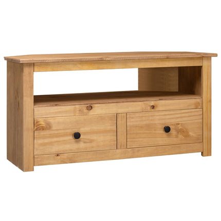 Meuble Tv D'angle 93X49X49 Cm Pin Solide Assortiment Panama