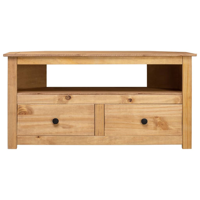 Meuble Tv D'angle 93X49X49 Cm Pin Solide Assortiment Panama