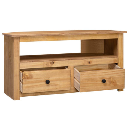 Meuble Tv D'angle 93X49X49 Cm Pin Solide Assortiment Panama