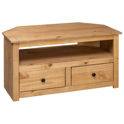 Meuble Tv D'angle 93X49X49 Cm Pin Solide Assortiment Panama