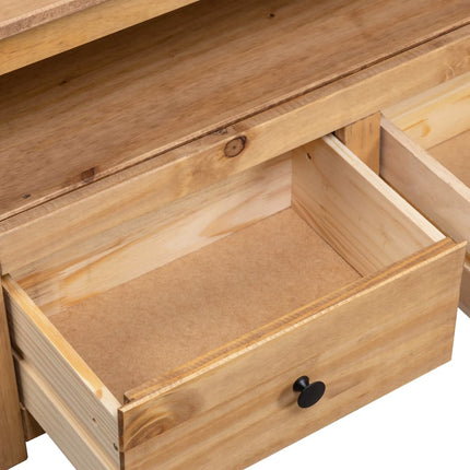 Meuble Tv D'angle 93X49X49 Cm Pin Solide Assortiment Panama