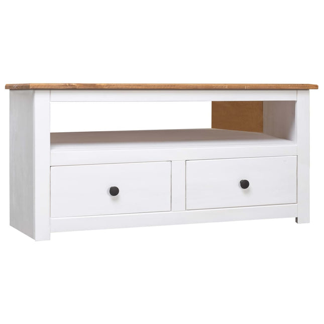 Meuble Tv D'angle 93X49X49 Cm Pin Solide Assortiment Panama