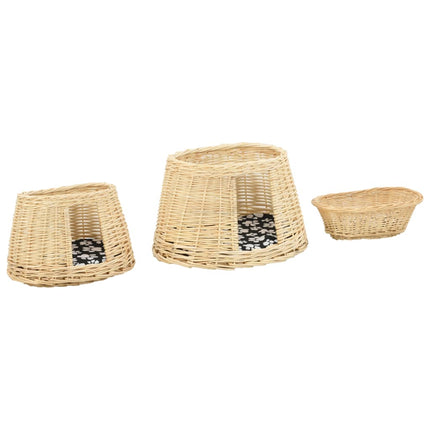 Ensemble De Panier Pour Chats 3 Pcs Avec Coussins 47X34X60 Cm
