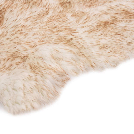 Tapis 60 X 90 Cm Peau De Mouton Synthétique Mélange De Marron
