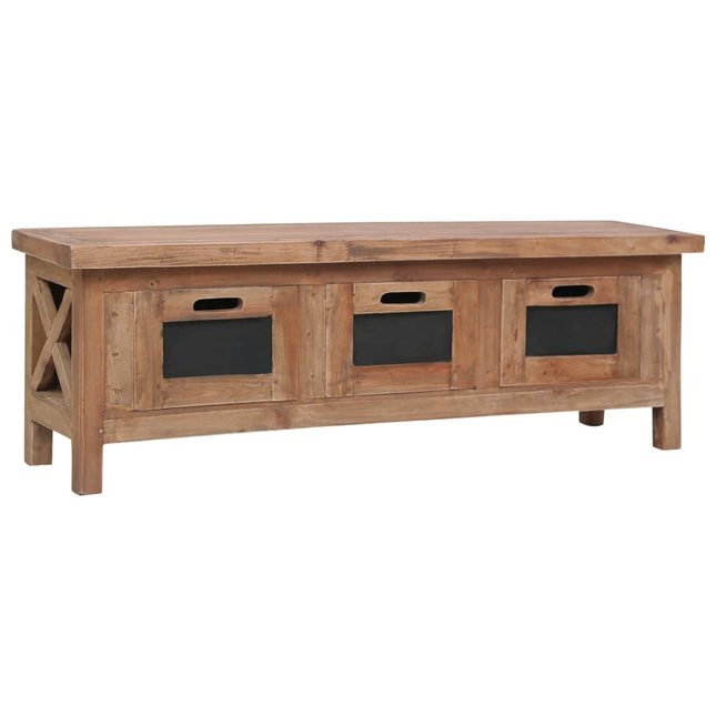 Meuble Tv Avec 3 Tiroirs 120X30X40 Cm Bois D'acajou Massif