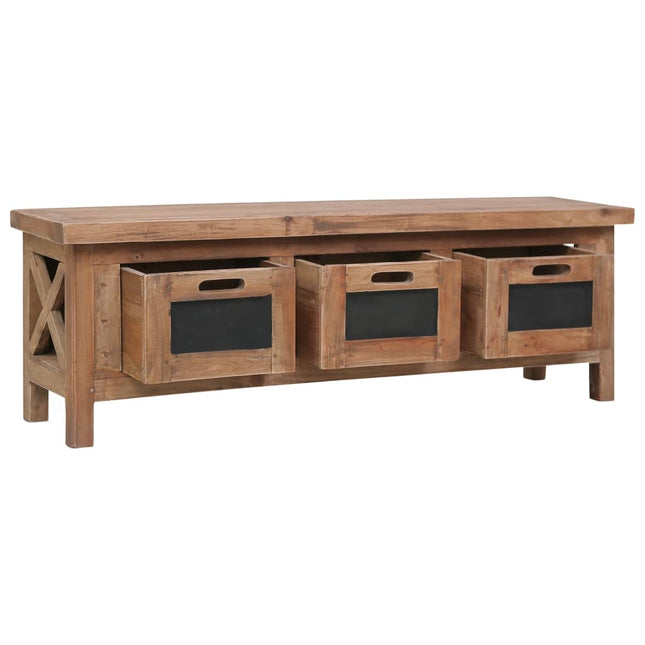 Meuble Tv Avec 3 Tiroirs 120X30X40 Cm Bois D'acajou Massif