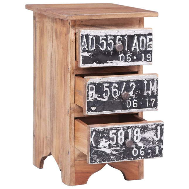 Table De Chevet 30X30X51 Cm Bois D'acajou Massif