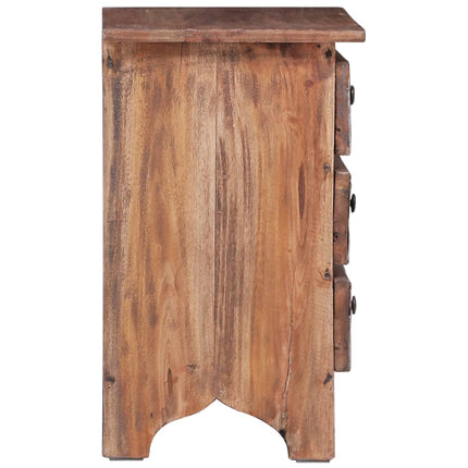 Table De Chevet 30X30X51 Cm Bois D'acajou Massif