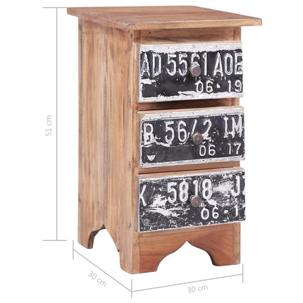 Table De Chevet 30X30X51 Cm Bois D'acajou Massif
