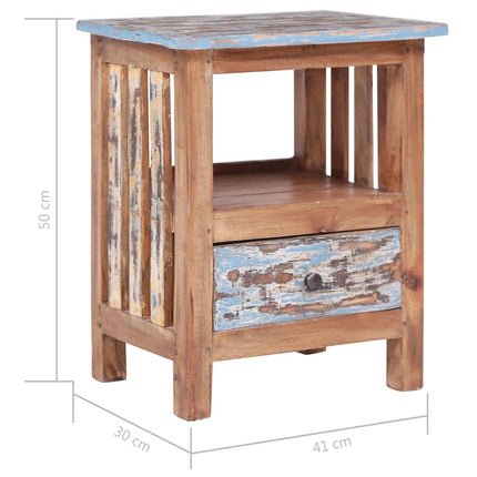 Table De Chevet 41X30X50 Cm Bois D'acajou Massif
