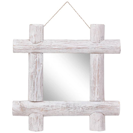 Miroir À Bûches 50X50 Cm Bois De Récupération Massif