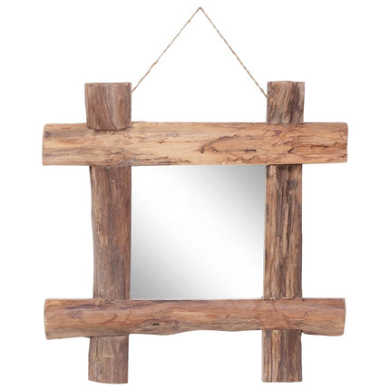 Miroir À Bûches 50X50 Cm Bois De Récupération Massif