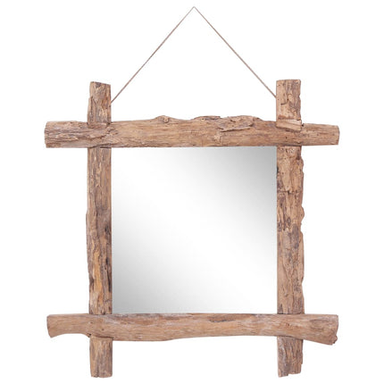 Miroir À Bûches 50X50 Cm Bois De Récupération Massif