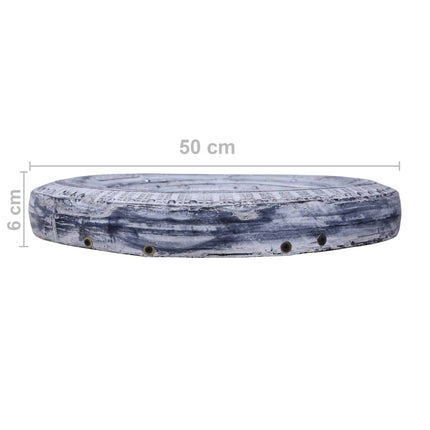 Miroir Blanc 50 Cm Pneu En Caoutchouc Recyclé