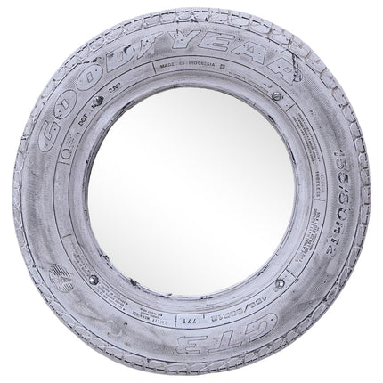 Miroir Blanc 50 Cm Pneu En Caoutchouc Recyclé