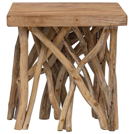 Table Basse En Rondin 40X40X40 Cm Bois De Récupération Mélangé