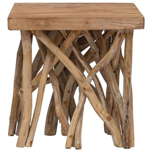 Table Basse En Rondin 40X40X40 Cm Bois De Récupération Mélangé
