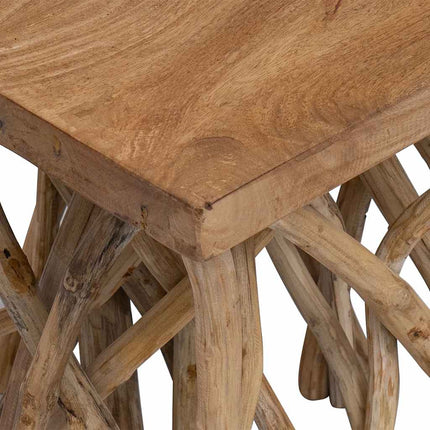 Table Basse En Rondin 40X40X40 Cm Bois De Récupération Mélangé