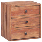 Table De Chevet Avec 3 Tiroirs 35X25X35 Cm Bois D'acajou Massif