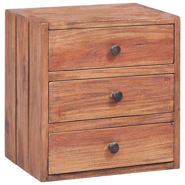 Table De Chevet Avec 3 Tiroirs 35X25X35 Cm Bois D'acajou Massif