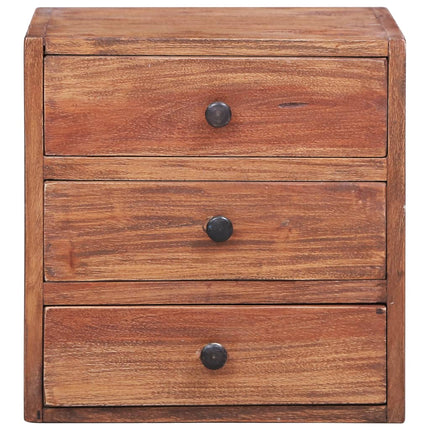 Table De Chevet Avec 3 Tiroirs 35X25X35 Cm Bois D'acajou Massif