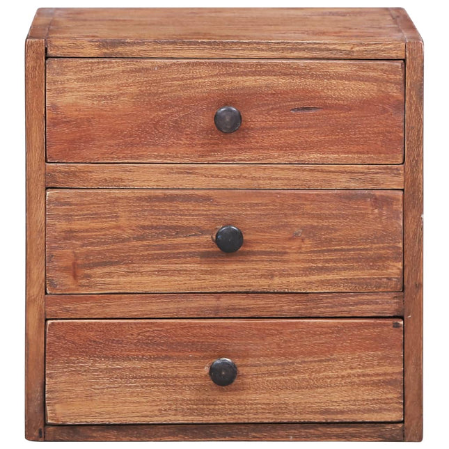 Table De Chevet Avec 3 Tiroirs 35X25X35 Cm Bois D'acajou Massif