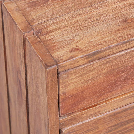 Table De Chevet Avec 3 Tiroirs 35X25X35 Cm Bois D'acajou Massif