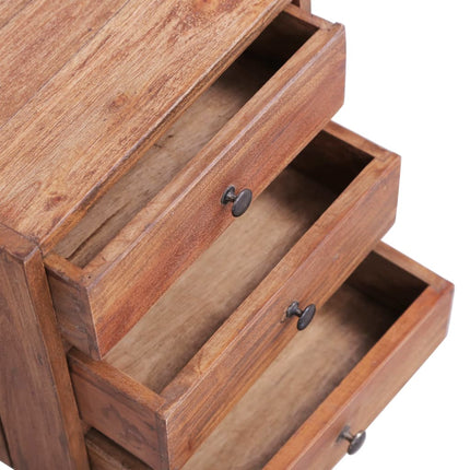 Table De Chevet Avec 3 Tiroirs 35X25X35 Cm Bois D'acajou Massif