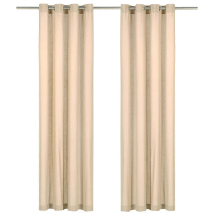 Rideaux Avec Anneaux En Métal 2 Pcs Coton