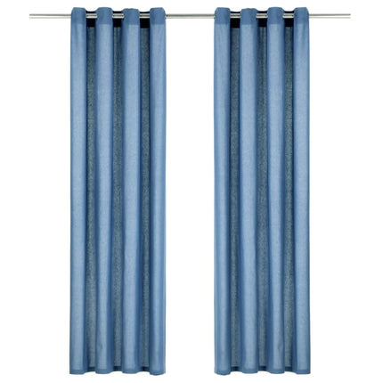 Rideaux Avec Anneaux En Métal 2 Pcs Coton