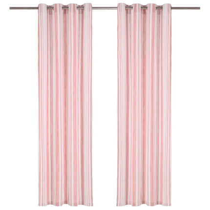 Rideaux Avec Anneaux En Métal 2 Pcs Coton
