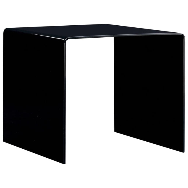 Table Basse Noir 50X50X45 Cm Verre Trempé