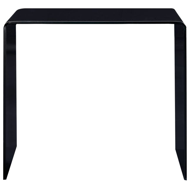 Table Basse Noir 50X50X45 Cm Verre Trempé