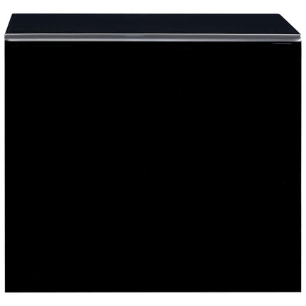 Table Basse Noir 50X50X45 Cm Verre Trempé