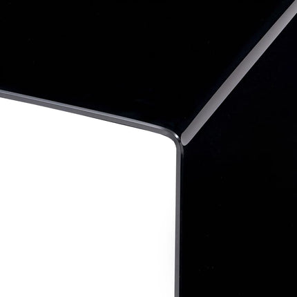 Table Basse Noir 50X50X45 Cm Verre Trempé