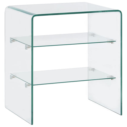 Table Basse 50X40X56 Cm Verre Trempé