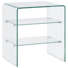 Table Basse 50X40X56 Cm Verre Trempé
