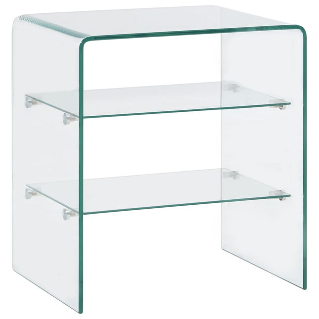 Table Basse 50X40X56 Cm Verre Trempé